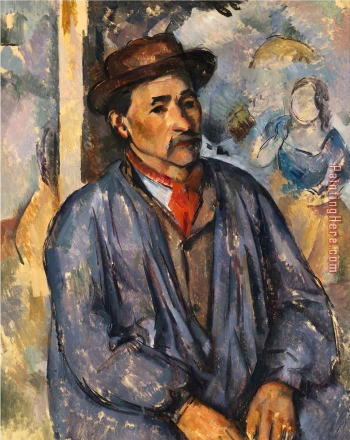 Paul Cezanne Man in a Blue Smock